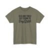 Unisex t-shirt from Twisted Angell with the sarcastic phrase “Old and Tired But Down to Day Drink” printed on the front.
