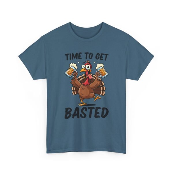Unisex t-shirt from Twisted Angell with the sarcastic phrase “Time To Get Basted” printed on the front.