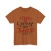 Unisex t-shirt from Twisted Angell with the sarcastic phrase “Sweet But Twisted” printed on the front.