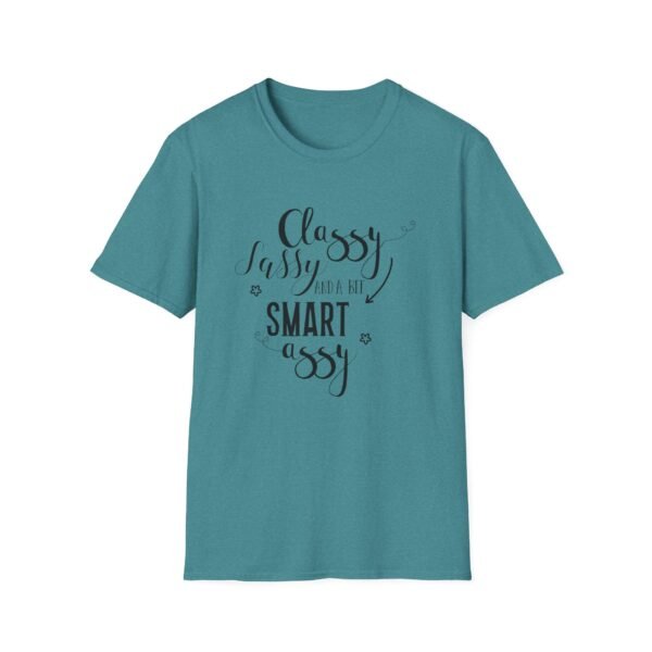15112502157431667328_2048-1.jpeg Unisex t-shirt from Twisted Angell with the sarcastic phrase “Classy Sassy and a Bit Smart Assy” printed on the front.