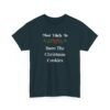 Unisex t-shirt from Twisted Angell with the sarcastic phrase “Most Likely To Burn The Christmas Cookies” printed on the front.
