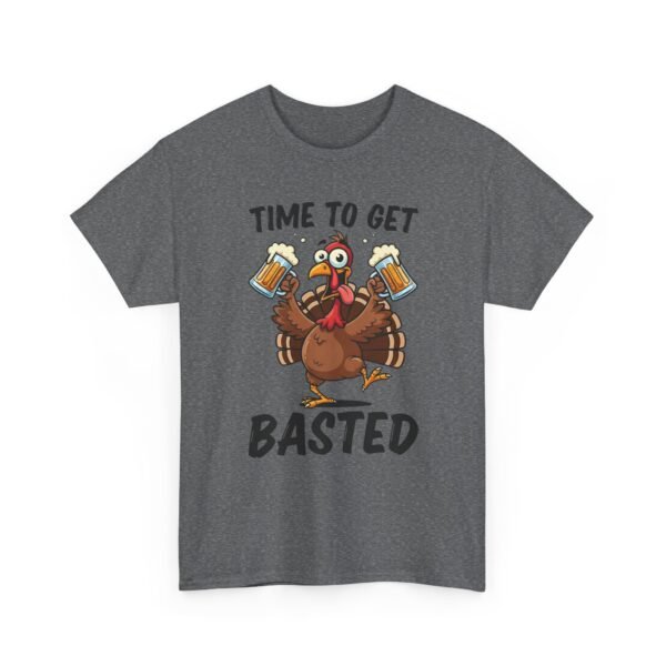 Unisex t-shirt from Twisted Angell with the sarcastic phrase “Time To Get Basted” printed on the front.