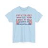 Unisex t-shirt from Twisted Angell with the sarcastic phrase “Unvaccinated and Ready to Talk Politics At Christmas” printed on the front.