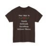 15572704342384670588_2048.jpeg Unisex t-shirt from Twisted Angell with the sarcastic phrase “Most Likely To Watch Hallmark Marathons Without Shame” printed on the front.
