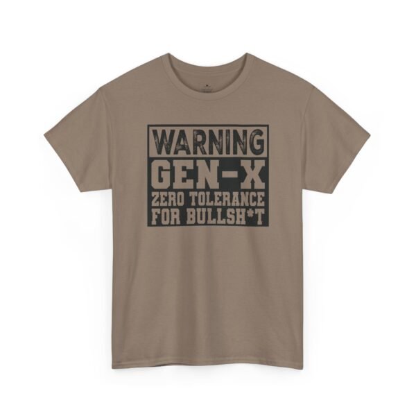 15593702876989181225_2048.jpeg Unisex t-shirt from Twisted Angell with the sarcastic phrase “Gen-X Warning - Zero Tolerance for Bullsh*t” printed on the front.
