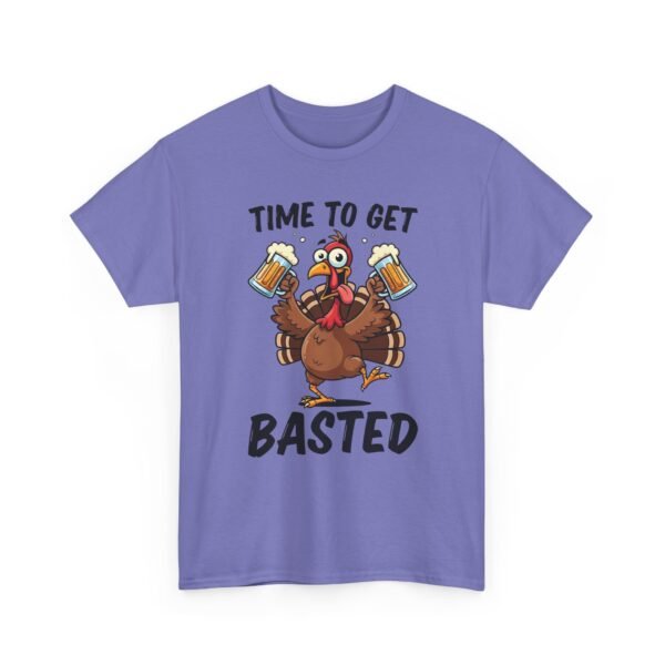 Unisex t-shirt from Twisted Angell with the sarcastic phrase “Time To Get Basted” printed on the front.