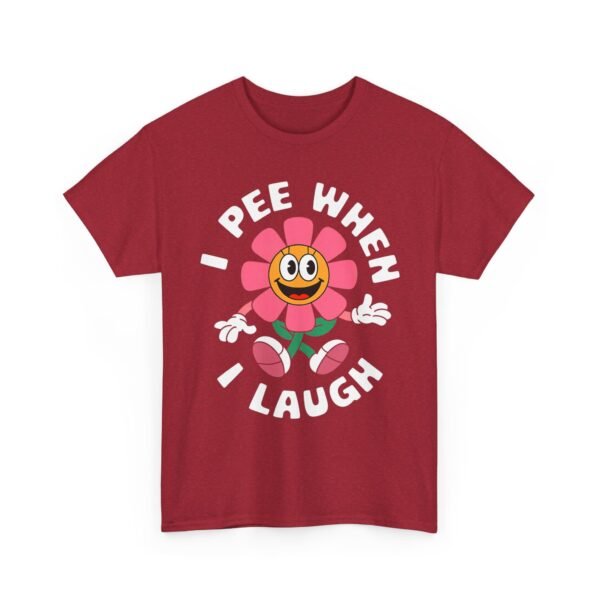 Unisex t-shirt from Twisted Angell with the sarcastic phrase “I Pee When I Laugh” printed on the front.
