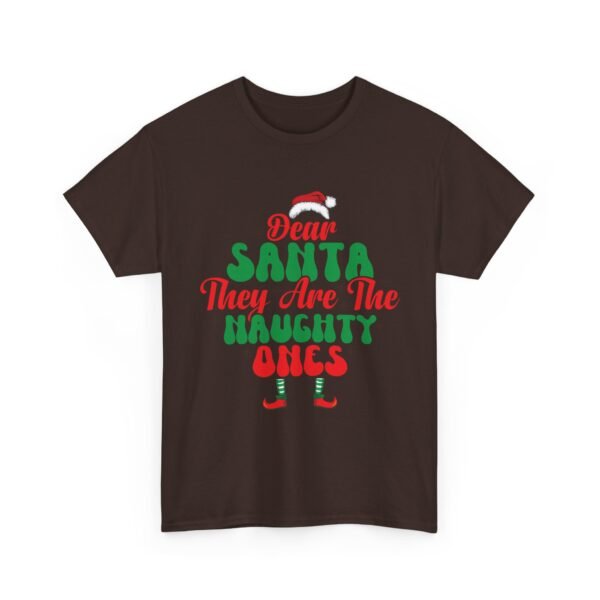 Unisex t-shirt from Twisted Angell with the sarcastic phrase “Dear Santa, They Are The Naughty Ones” printed on the front.