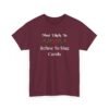 15833519011384464648_2048.jpeg Unisex t-shirt from Twisted Angell with the sarcastic phrase “Most Likely to Refuse to Sing Carols” printed on the front.