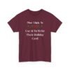 Unisex t-shirt from Twisted Angell with the sarcastic phrase “Most Likely to Use AI To Write Their Holiday Card” printed on the front.