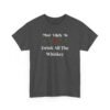 Unisex t-shirt from Twisted Angell with the sarcastic phrase “Most Likely To Drink All The Whiskey” printed on the front.