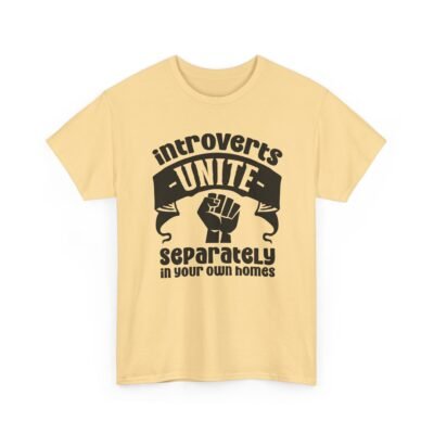 15861887306102773787_2048-2.jpeg Unisex t-shirt from Twisted Angell with the sarcastic phrase “Introverts Unite, Separately In Your Own Homes” printed on the front.