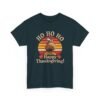 Unisex t-shirt from Twisted Angell with the sarcastic phrase “Ho Ho Ho Happy Thanksgiving” printed on the front.