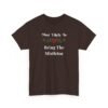 Unisex t-shirt from Twisted Angell with the sarcastic phrase “Most Likely To Bring The Mistletoe” printed on the front.