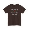 Unisex t-shirt from Twisted Angell with the sarcastic phrase “Most Likely To Wrap A Gift In Duct Tape” printed on the front.