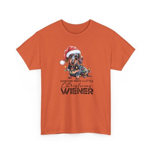 Unisex t-shirt from Twisted Angell with the sarcastic phrase “Everyone Needs A Little Christmas Wiener” printed on the front.