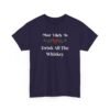 Unisex t-shirt from Twisted Angell with the sarcastic phrase “Most Likely To Drink All The Whiskey” printed on the front.