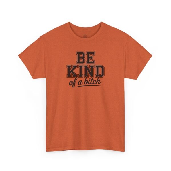 Unisex t-shirt from Twisted Angell with the sarcastic phrase “Be Kind of a Bitch” printed on the front.