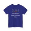 Unisex t-shirt from Twisted Angell with the sarcastic phrase “Most Likely To Hide Snacks From Everyone Else” printed on the front.