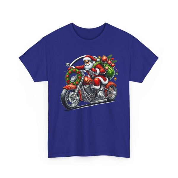 Unisex t-shirt from Twisted Angell with the sarcastic phrase “Santa on a Motorcycle” printed on the front.