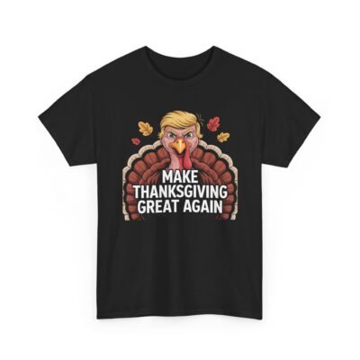 Unisex t-shirt from Twisted Angell with the sarcastic phrase “Make Thanksgiving Great Again” printed on the front.