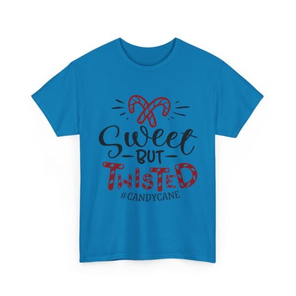 Unisex t-shirt from Twisted Angell with the sarcastic phrase “Sweet But Twisted” printed on the front.