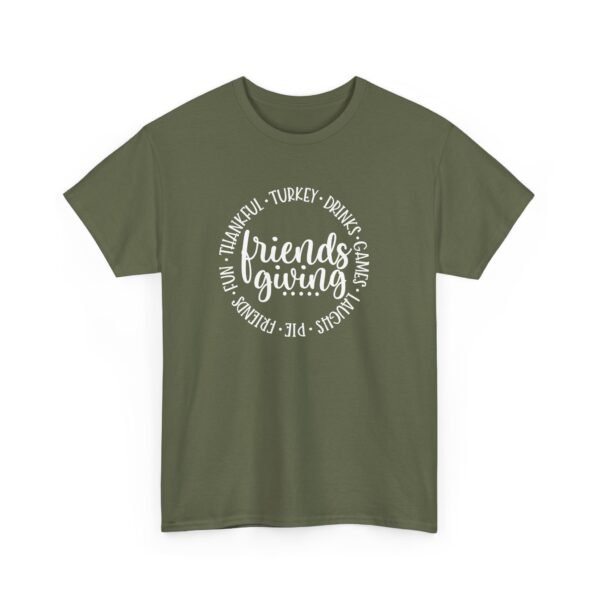 Unisex t-shirt from Twisted Angell with the sarcastic phrase “Friendsgiving” printed on the front.