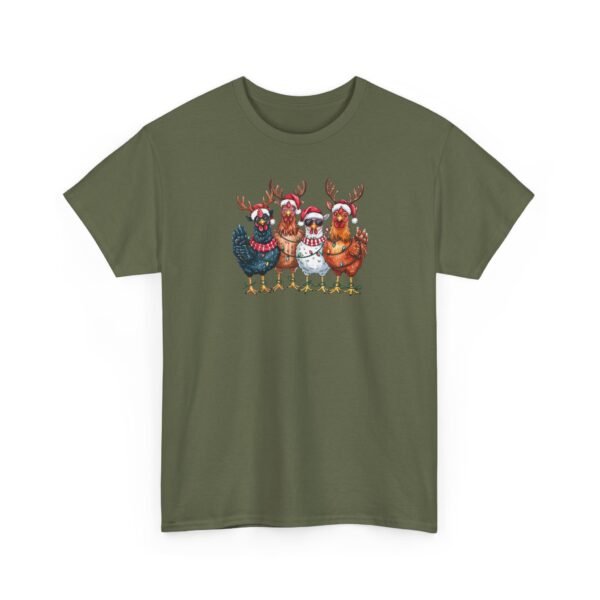 Unisex t-shirt from Twisted Angell with the sarcastic phrase “Holiday Chickens” printed on the front.