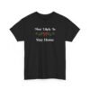 Unisex t-shirt from Twisted Angell with the sarcastic phrase “Most Likely To Stay Home” printed on the front.