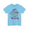 Unisex t-shirt from Twisted Angell with the sarcastic phrase “Will Trade Cousin for Presents” printed on the front.
