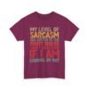 Unisex t-shirt from Twisted Angell with the sarcastic phrase “My Level Of Sarcasm Has Gotten Me To The Point Where I Don't Even Know If I Am Kidding Or Not” printed on the front.