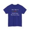 Unisex t-shirt from Twisted Angell with the sarcastic phrase “Most Likely to Drink From The Boss's Mug” printed on the front.