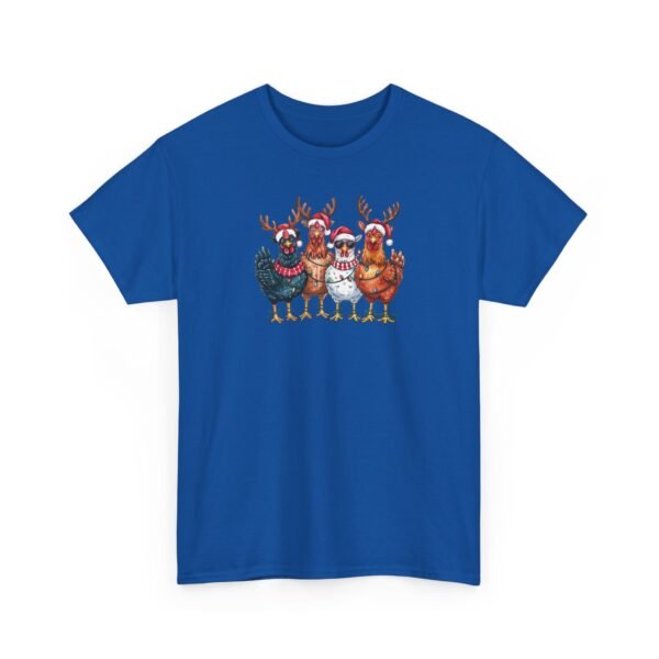 Unisex t-shirt from Twisted Angell with the sarcastic phrase “Holiday Chickens” printed on the front.