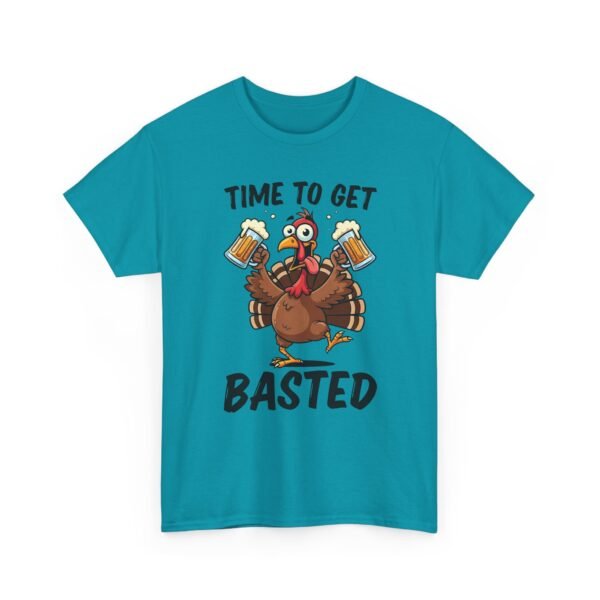 Unisex t-shirt from Twisted Angell with the sarcastic phrase “Time To Get Basted” printed on the front.