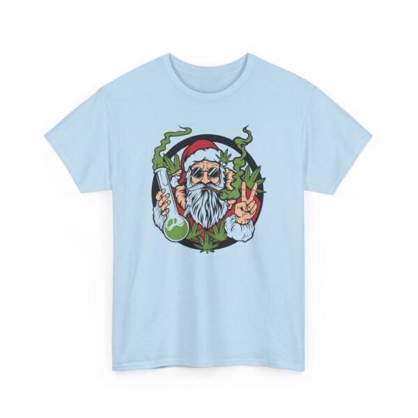 Unisex t-shirt from Twisted Angell with the sarcastic phrase “Santa's Hippie Bong Blunt Peace” printed on the front.