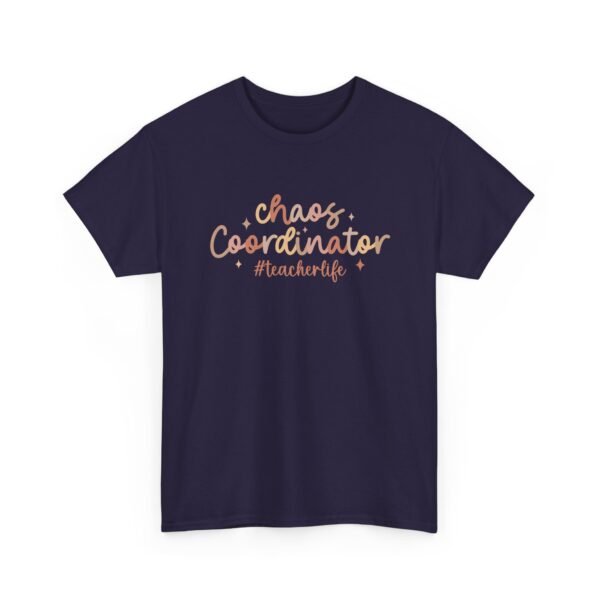 16753449214690411487_2048.jpeg Unisex t-shirt from Twisted Angell with the sarcastic phrase “Chaos Coordinator #teacherlife” printed on the front.