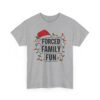 Unisex t-shirt from Twisted Angell with the sarcastic phrase “Forced Family Fun” printed on the front.