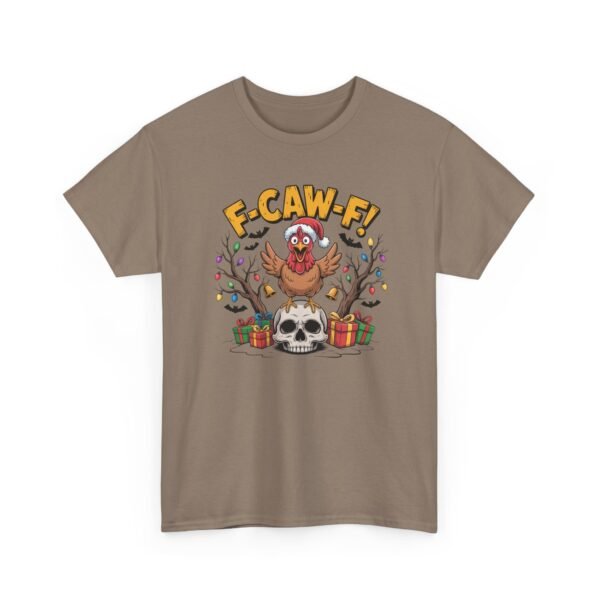 Unisex t-shirt from Twisted Angell with the sarcastic phrase “F-Caw-F - Christmas” printed on the front.