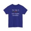 Unisex t-shirt from Twisted Angell with the sarcastic phrase “Most Likely To Take Naughty List Selfies” printed on the front.