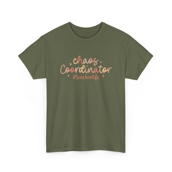 17021587767532840055_2048.jpeg Unisex t-shirt from Twisted Angell with the sarcastic phrase “Chaos Coordinator #teacherlife” printed on the front.