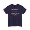 Unisex t-shirt from Twisted Angell with the sarcastic phrase “Most Likely To Request Mariah Carey Twice” printed on the front.