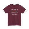 Unisex t-shirt from Twisted Angell with the sarcastic phrase “Most Likely To Fall Asleep On The Couch” printed on the front.