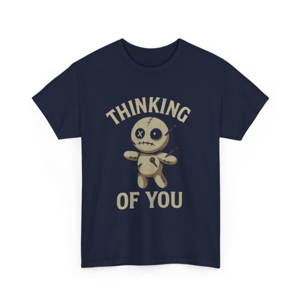17152224267378570492_2048-1.jpeg Unisex t-shirt from Twisted Angell with the sarcastic phrase “Thinking of You” printed on the front.