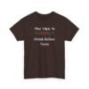 Unisex t-shirt from Twisted Angell with the sarcastic phrase “Most Likely To Drink Before Noon” printed on the front.