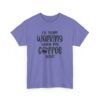Unisex t-shirt from Twisted Angell with the sarcastic phrase “I'll Start Working When My Coffee Does” printed on the front.