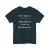 Unisex t-shirt from Twisted Angell with the sarcastic phrase “Most Likely To Sleep On The Couch By Christmas Eve” printed on the front.