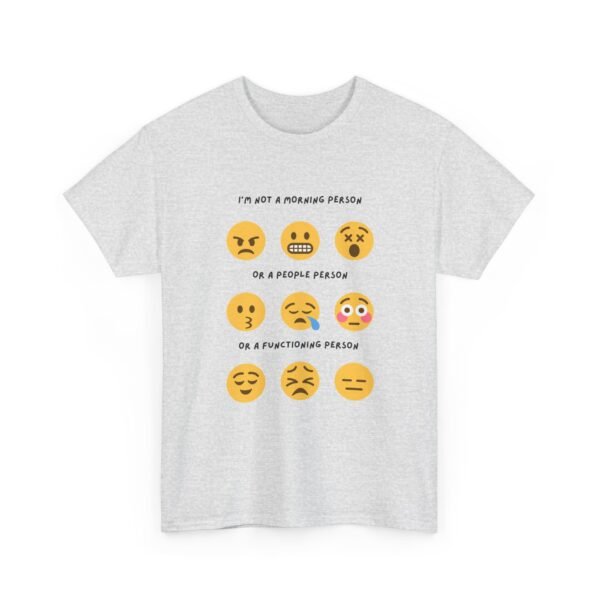 Unisex t-shirt from Twisted Angell with the sarcastic phrase “Not A Morning Person Or A People Person Or A Functioning Person” printed on the front.