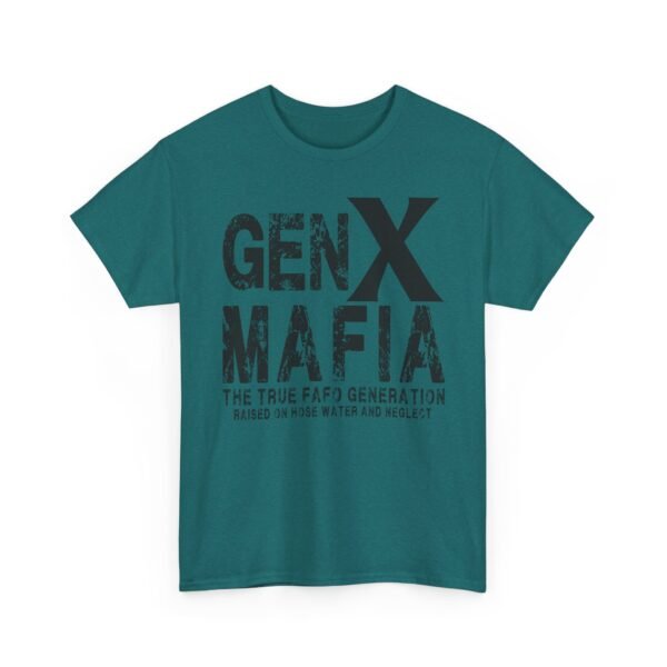 Unisex t-shirt from Twisted Angell with the sarcastic phrase “Gen X Mafia - The True FAFO Generation” printed on the front.
