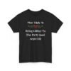 Unisex t-shirt from Twisted Angell with the sarcastic phrase “Most Likely To Bring Glitter To The Party (and regret it)” printed on the front.