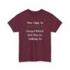 Unisex t-shirt from Twisted Angell with the sarcastic phrase “Most Likely To Forget Which Kid They're Talking To” printed on the front.